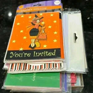 Variety of invitations: 24 Halloween, 36 X-mas, 8 pop-up cards, 8 party tents